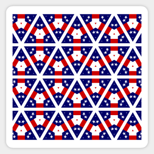 Stars and Stripes Honeycomb Pattern Red White Blue Sticker